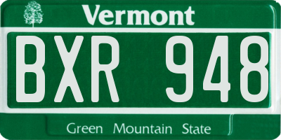 VT license plate BXR948