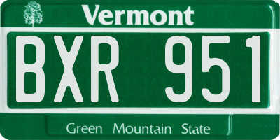 VT license plate BXR951