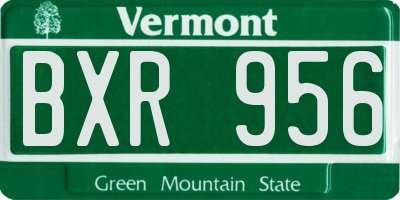 VT license plate BXR956