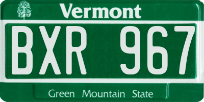 VT license plate BXR967