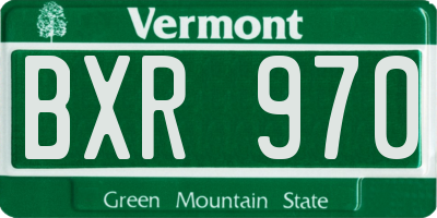 VT license plate BXR970