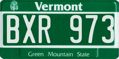 VT license plate BXR973