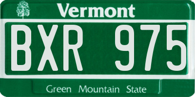 VT license plate BXR975