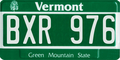 VT license plate BXR976