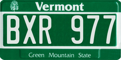 VT license plate BXR977