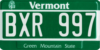 VT license plate BXR997
