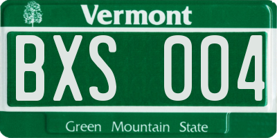 VT license plate BXS004