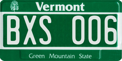 VT license plate BXS006