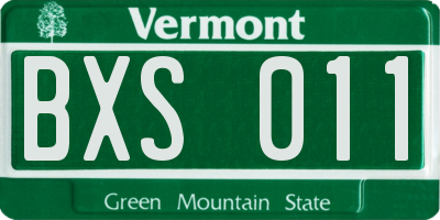 VT license plate BXS011