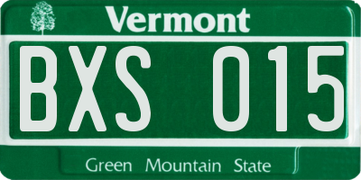 VT license plate BXS015
