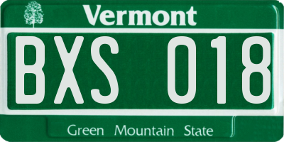 VT license plate BXS018
