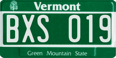 VT license plate BXS019