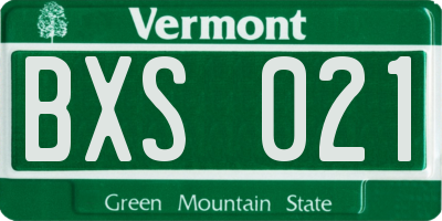VT license plate BXS021