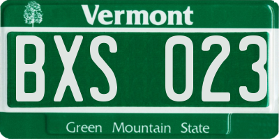 VT license plate BXS023