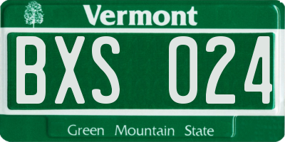 VT license plate BXS024