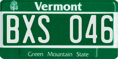 VT license plate BXS046