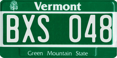 VT license plate BXS048