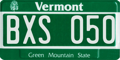 VT license plate BXS050