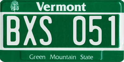 VT license plate BXS051
