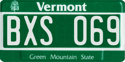 VT license plate BXS069