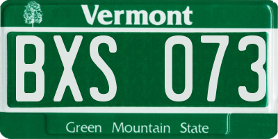 VT license plate BXS073