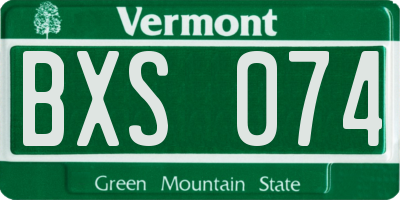 VT license plate BXS074