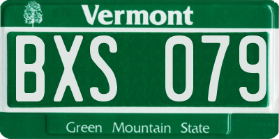 VT license plate BXS079