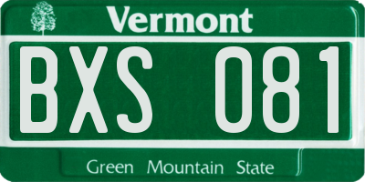 VT license plate BXS081