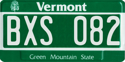 VT license plate BXS082