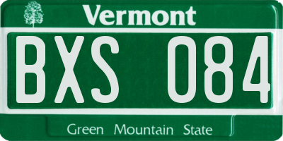 VT license plate BXS084
