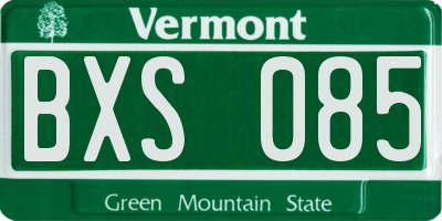 VT license plate BXS085