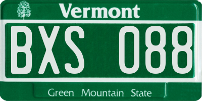 VT license plate BXS088