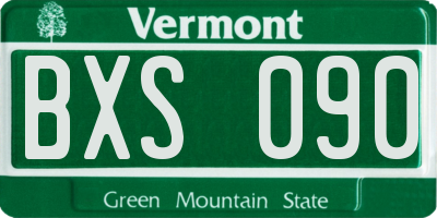 VT license plate BXS090