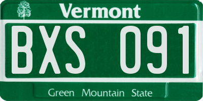 VT license plate BXS091