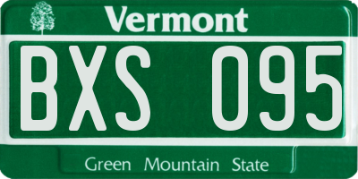 VT license plate BXS095