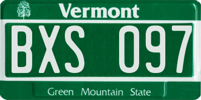 VT license plate BXS097