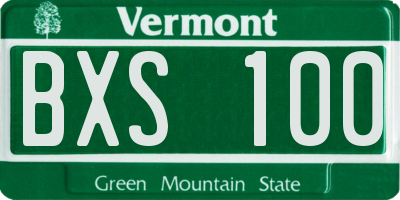 VT license plate BXS100