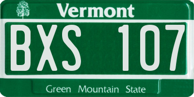 VT license plate BXS107