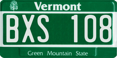 VT license plate BXS108