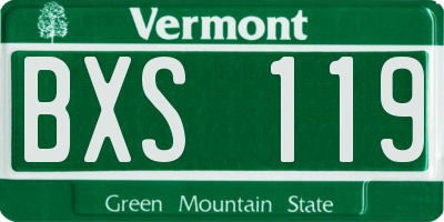 VT license plate BXS119