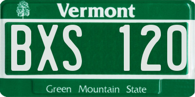 VT license plate BXS120