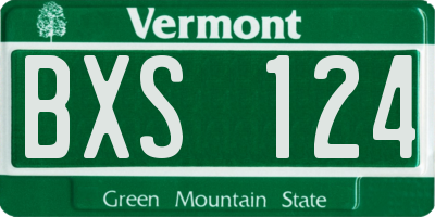 VT license plate BXS124
