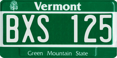 VT license plate BXS125