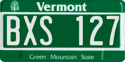VT license plate BXS127