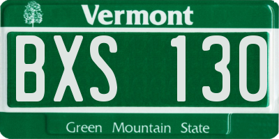 VT license plate BXS130