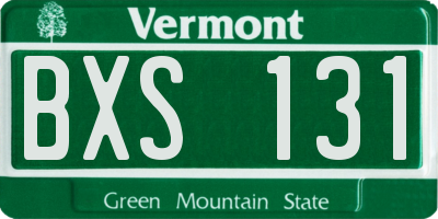 VT license plate BXS131