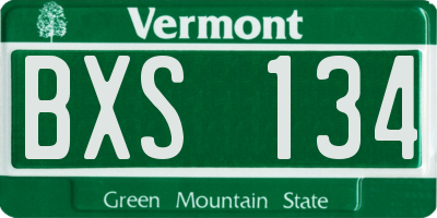 VT license plate BXS134