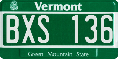 VT license plate BXS136