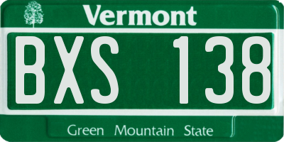 VT license plate BXS138