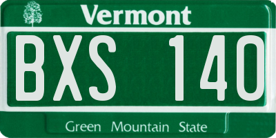 VT license plate BXS140